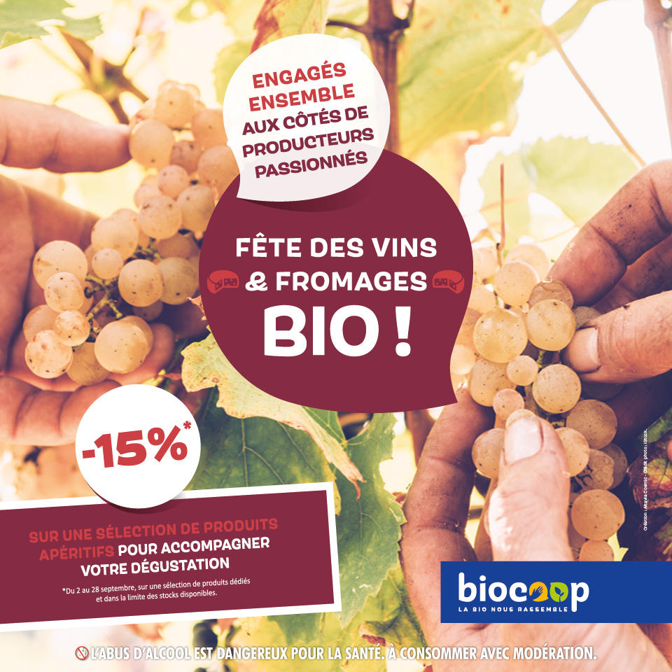Fromages et vins bio sont à l’honneur chez Biocoop